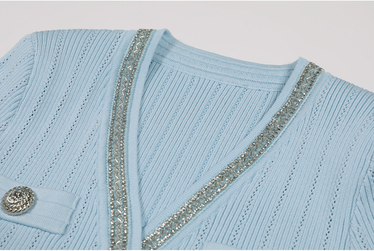 25ss A versatile and slimming beaded hip-hugging dress