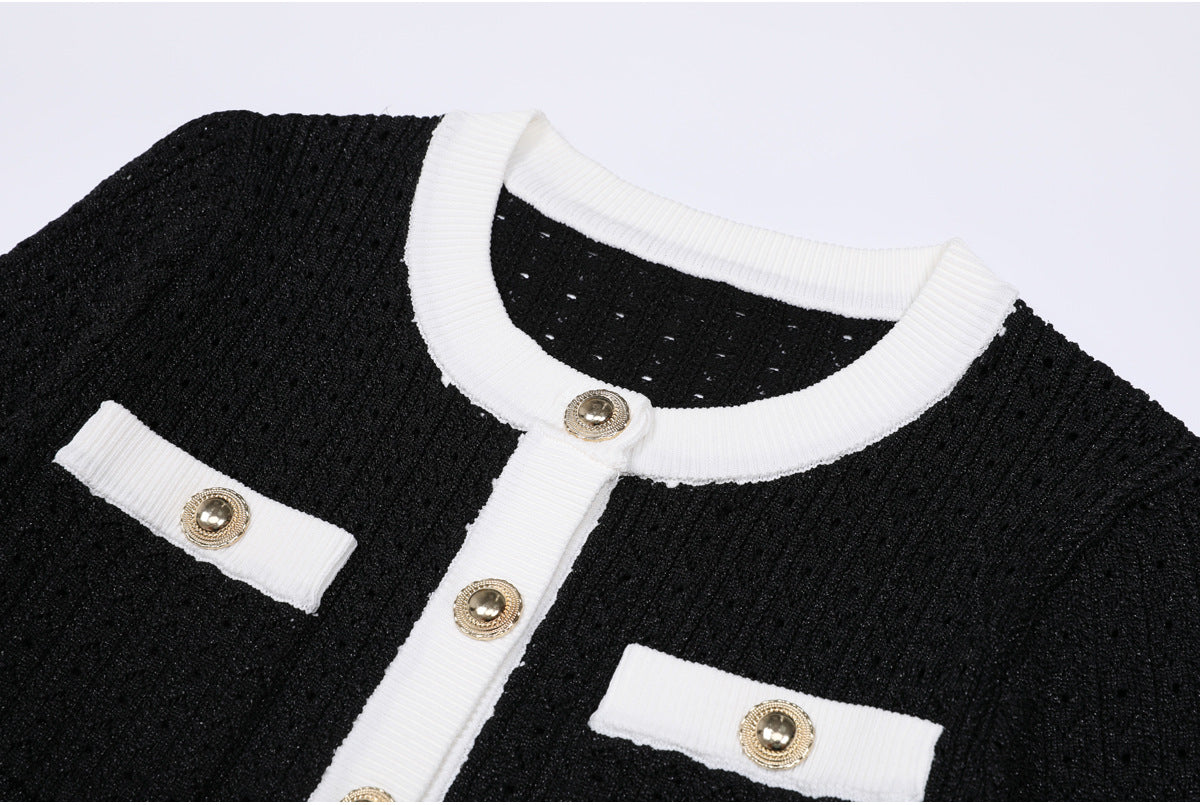 25ss Spring and Autumn knitted cardigan skirt set
