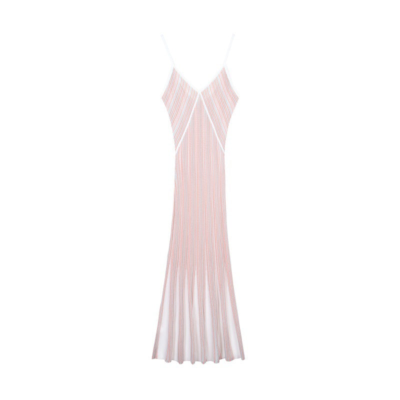 25ss Spring and summer sleeveless Tencel A-line knitted dress
