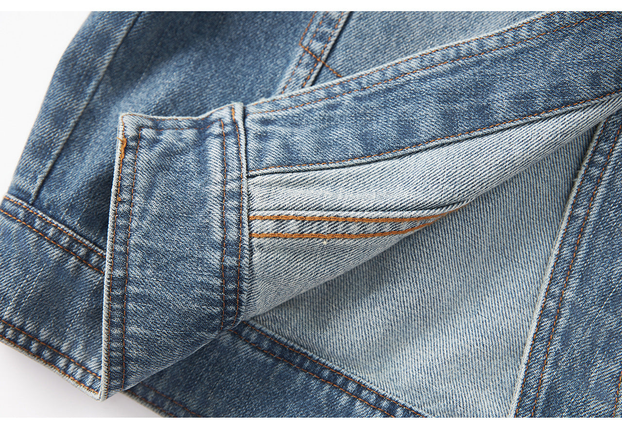 25ss A light luxury hand-stitched diamond denim vest jacket