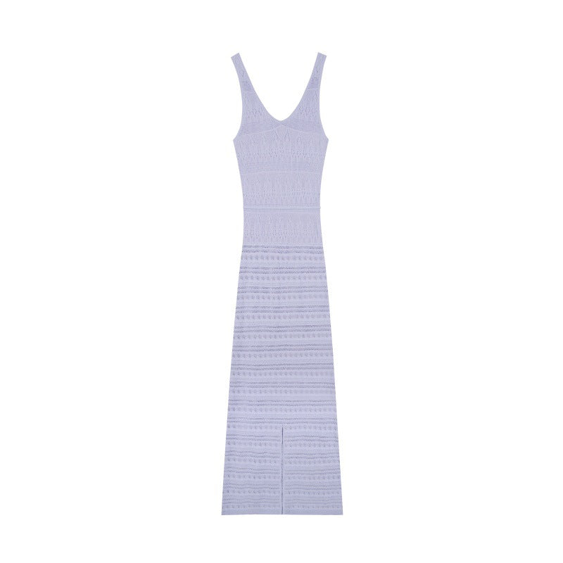 25ss Sleeveless cut-out beach knitted dress