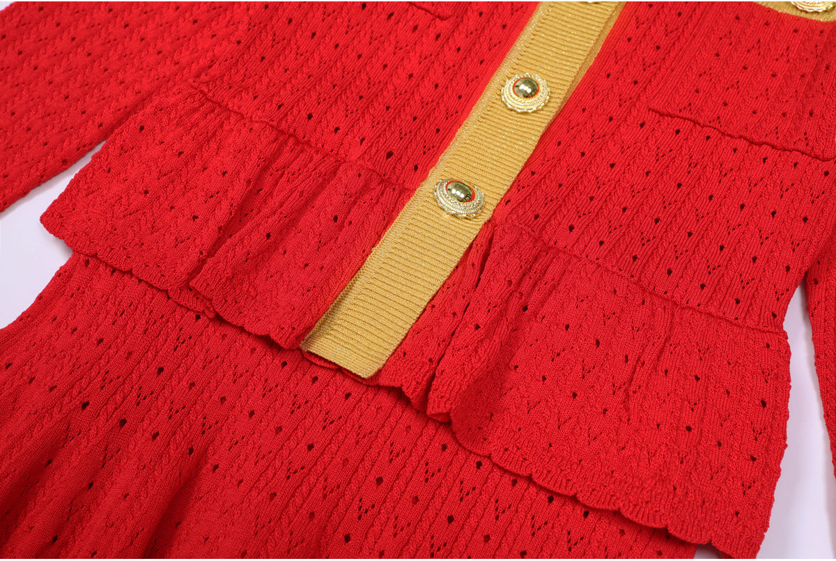 25ss Short European and American knitted dresses for autumn and winter