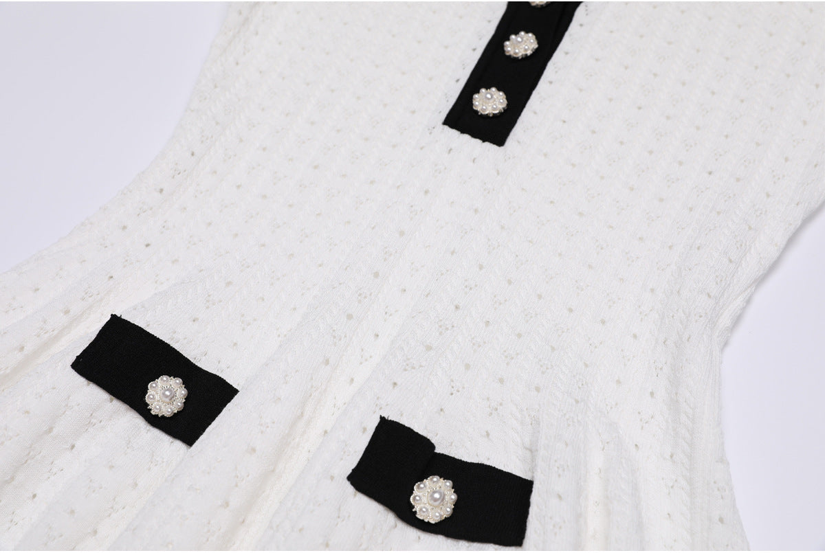 25ss A slimming knitted dress for European and American socialites