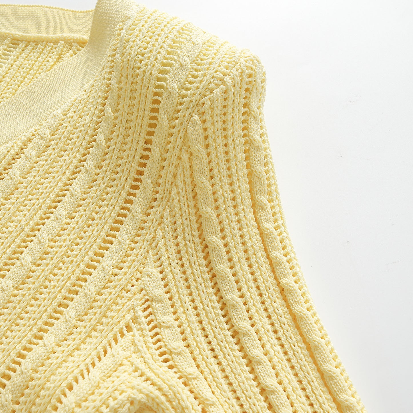 25ss Two cream-yellow fake knitted fishtail skirts for early autumn