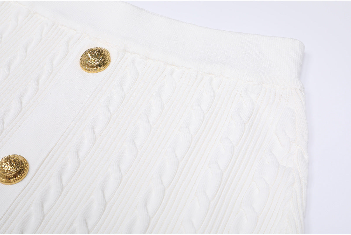 25ss Spring and Autumn fashion knitted sweater set skirt