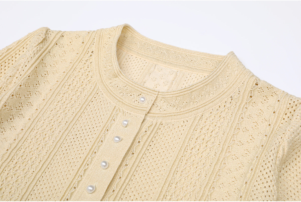 25ss Spring and Autumn knitted lady cardigan suit dress