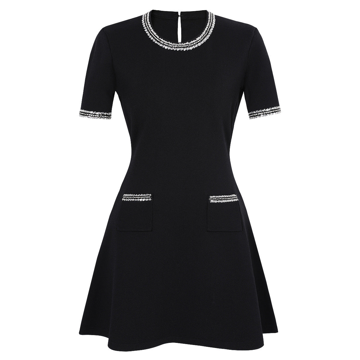 25ss European and American slimming knitted dress