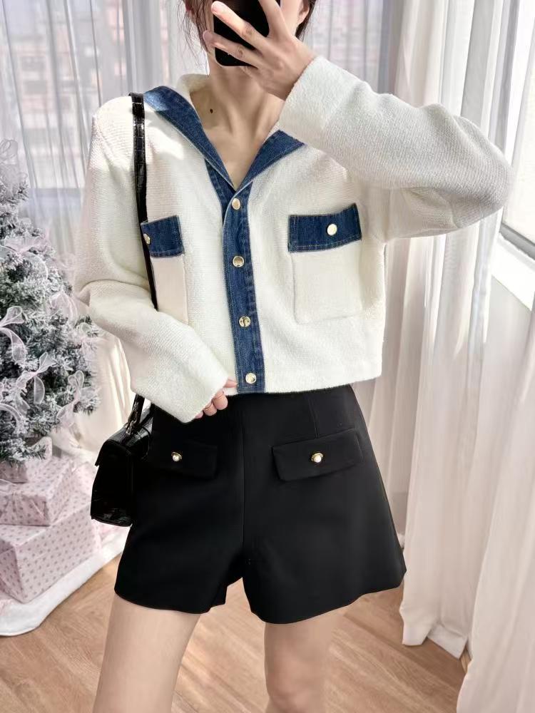 25ss Elegant and youthful school-style knitted cardigan