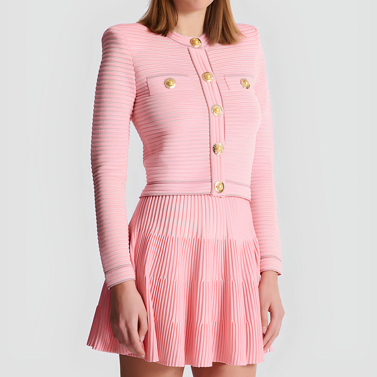 25ss A classic cardigan knitted suit for autumn and winter fashion