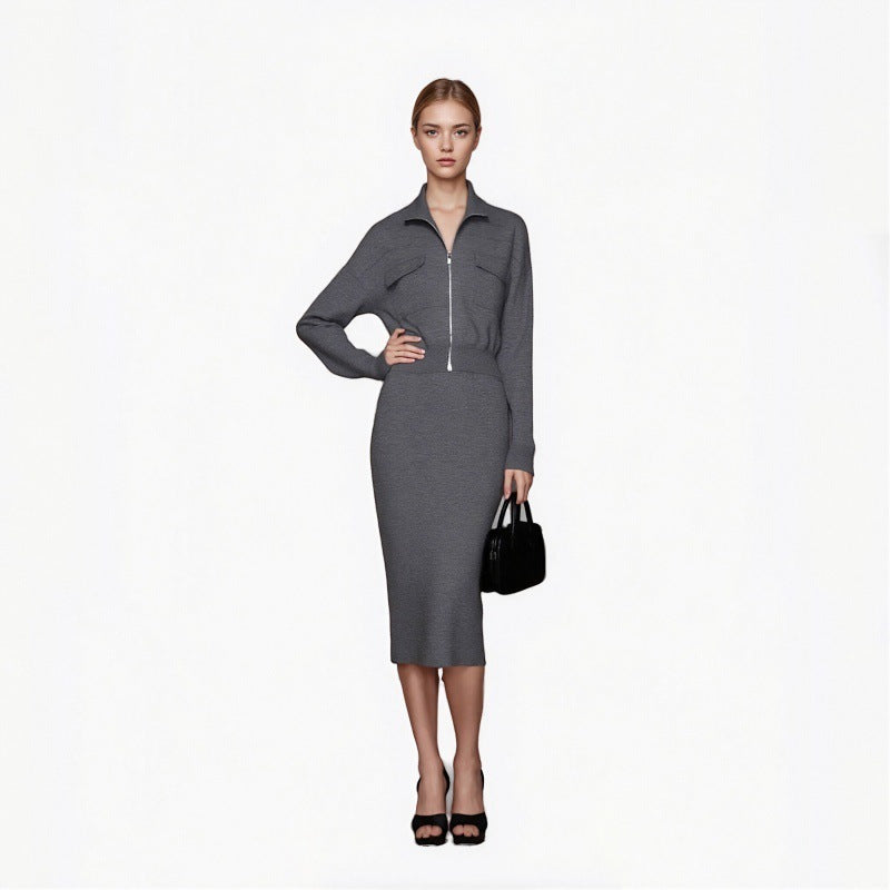 25ss Elegant wool knitted casual suit for autumn and winter