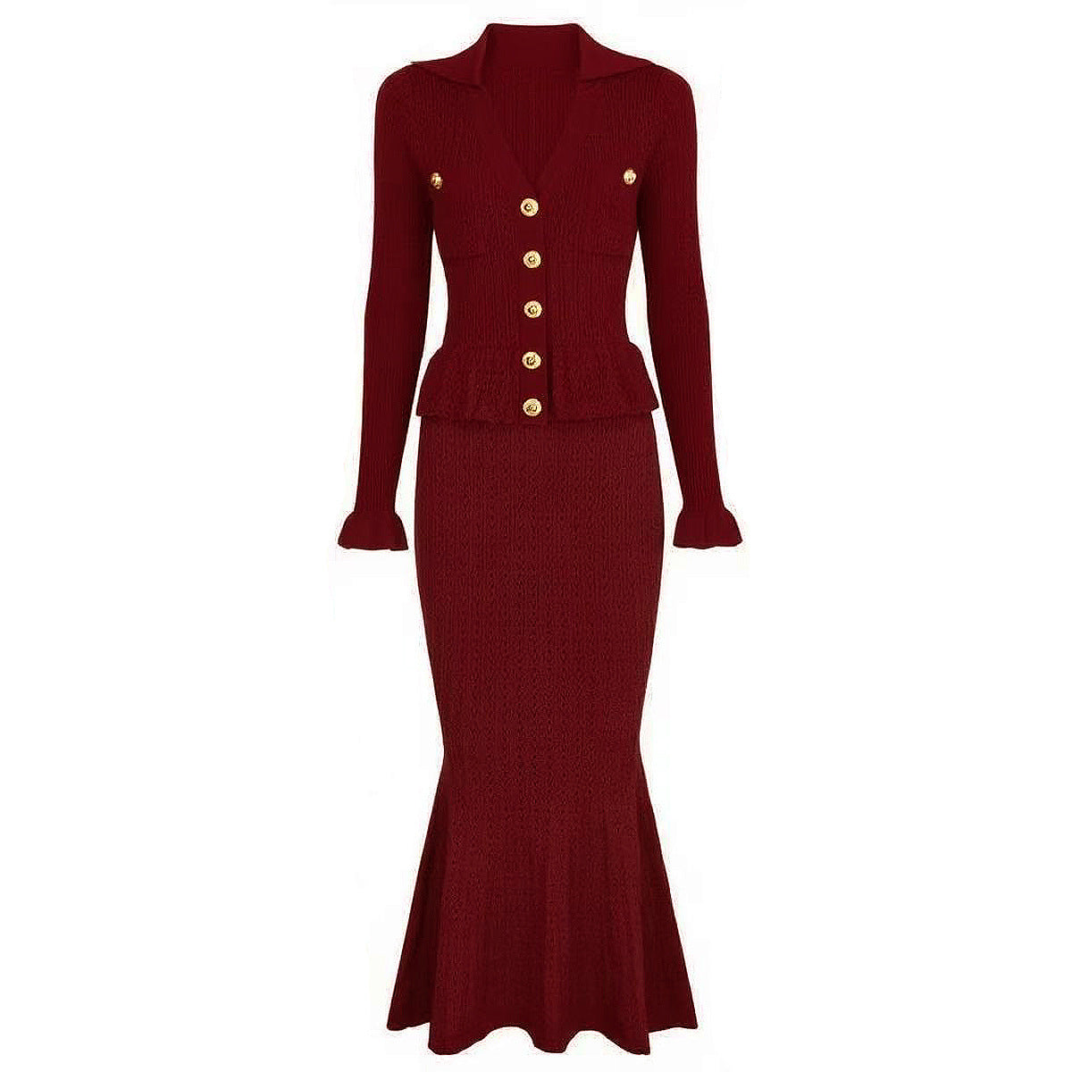 25ss European and American spring and autumn fashion knitted dress