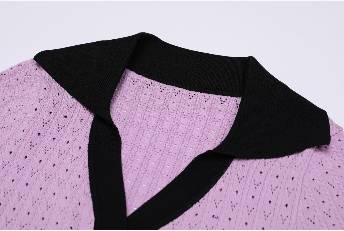 25ss A slimming knitted dress for European and American socialites