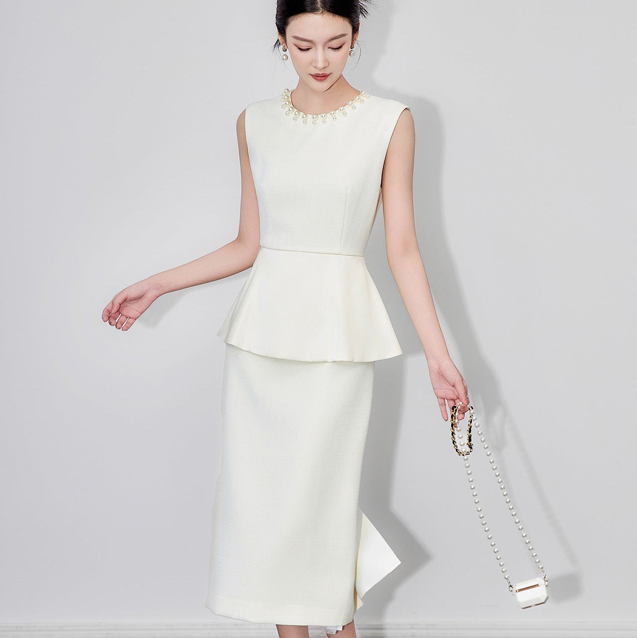 25ss Two high-class socialite faux dresses with ruffled edges