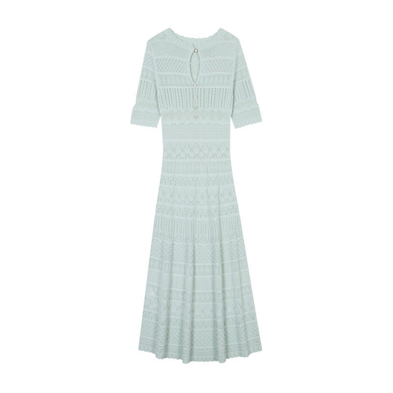 25ss Mid-length knitted dress for spring and summer