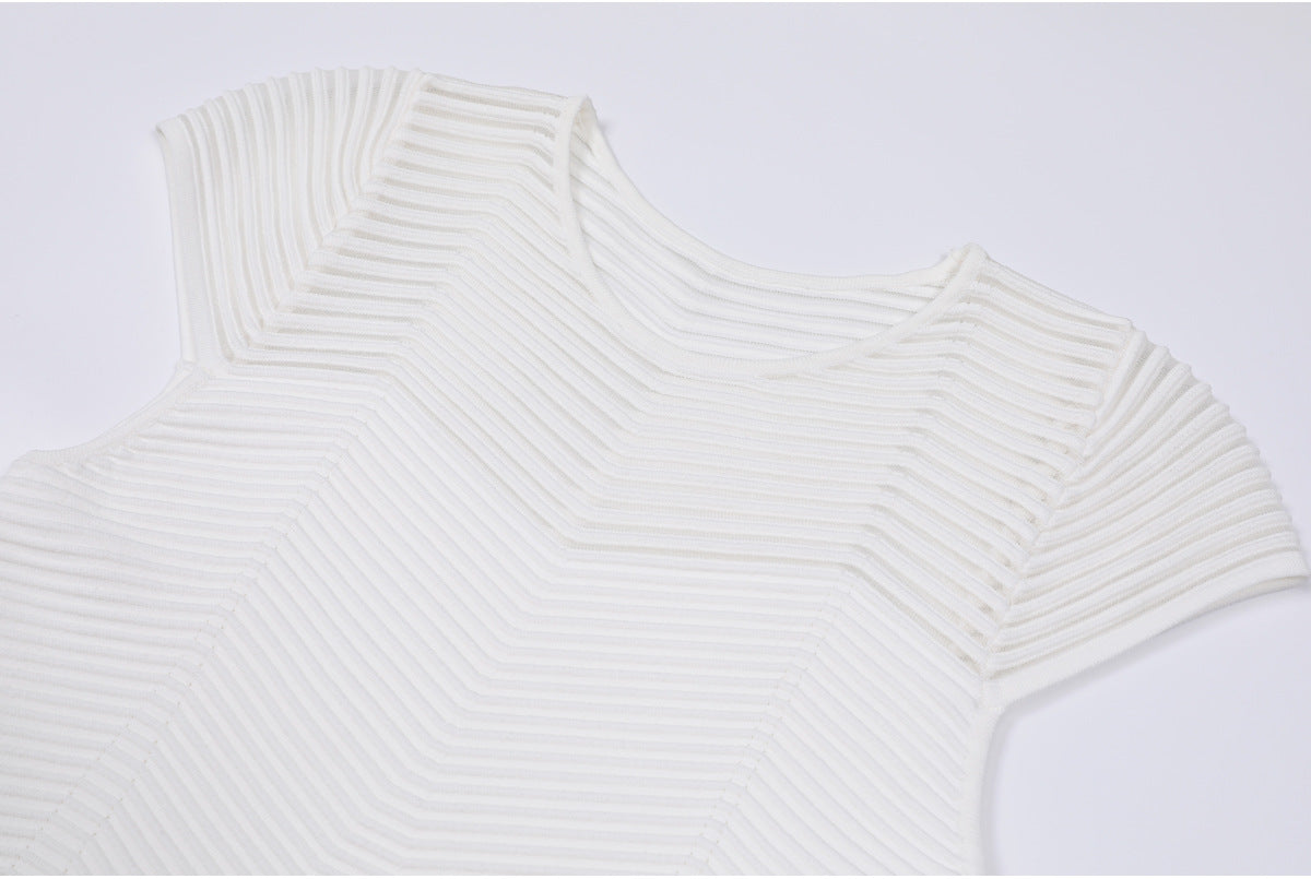 25ss A slimming knitted dress for European and American socialites