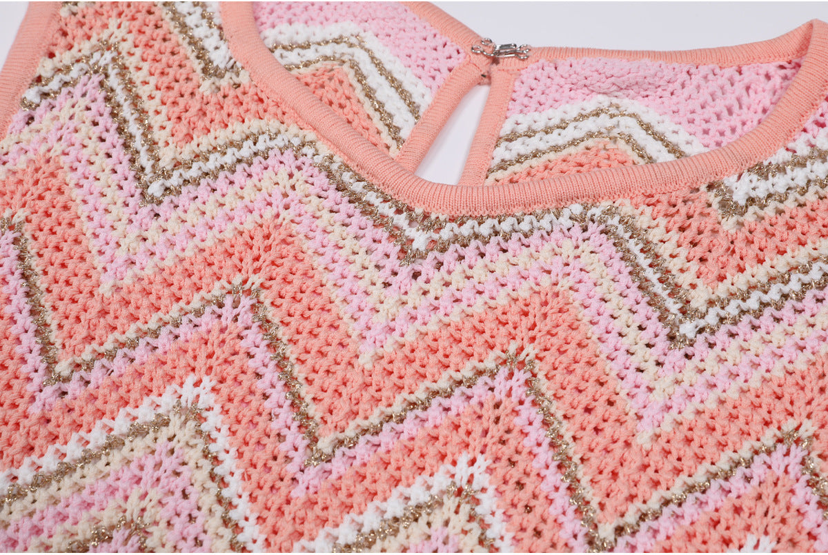 25ss Sleeveless knitted top for slimming in summer and autumn