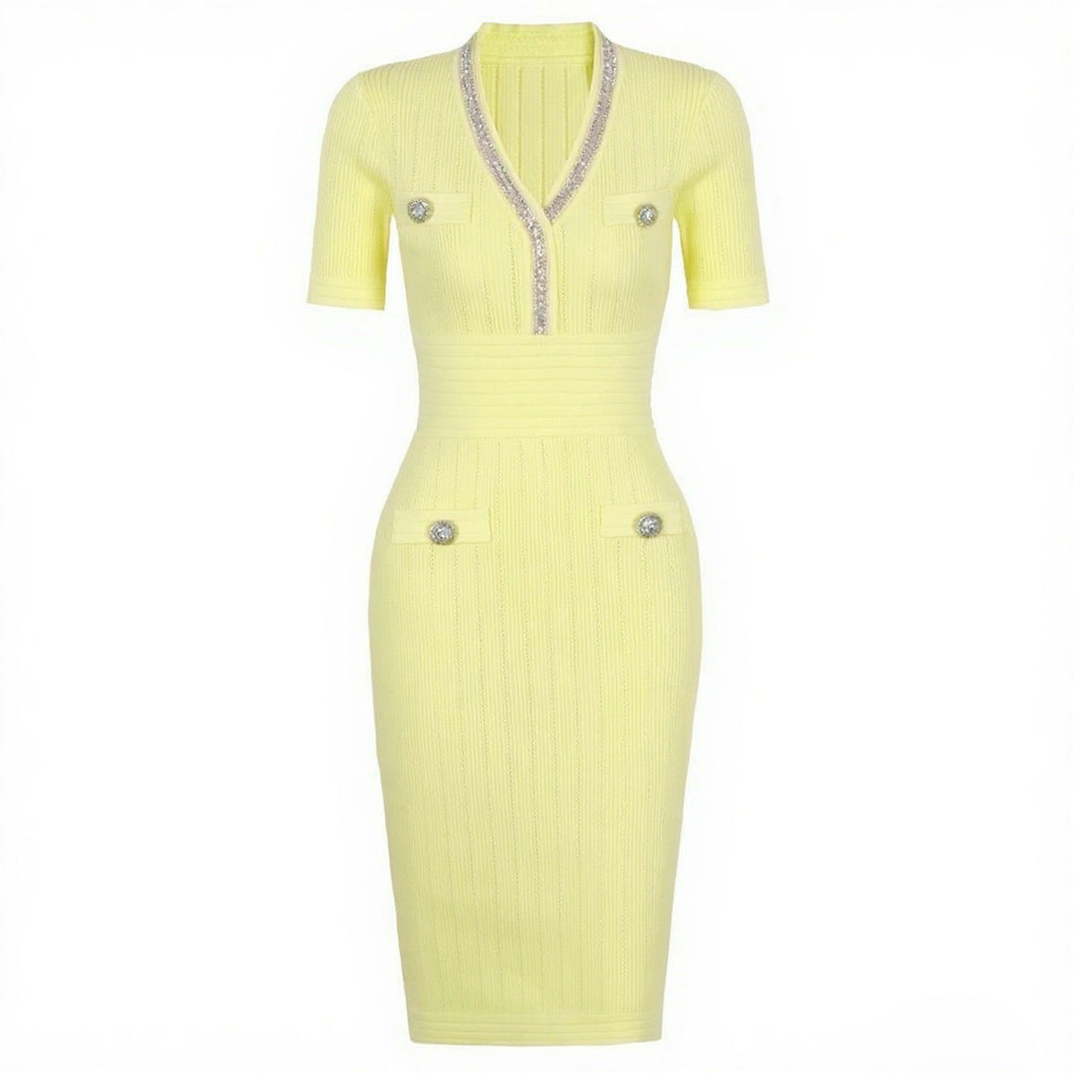 25ss A versatile and slimming beaded hip-hugging dress