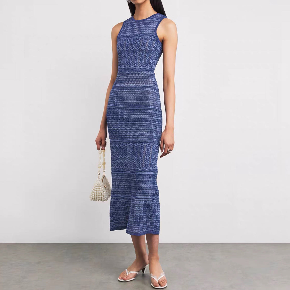 25ss Top coat: sleeveless fitted dress set
