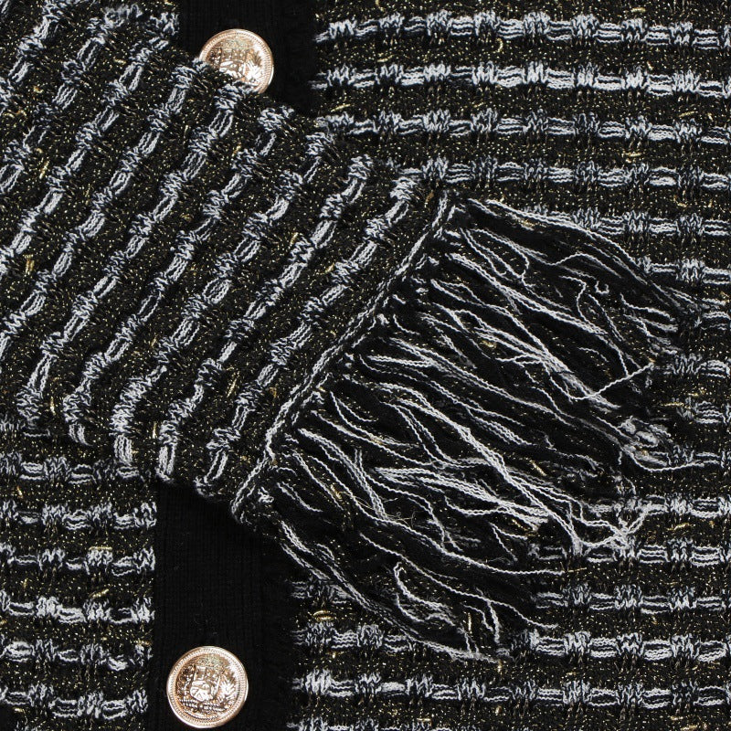 25ss Autumn and winter chanel-style knitted fashion casual set