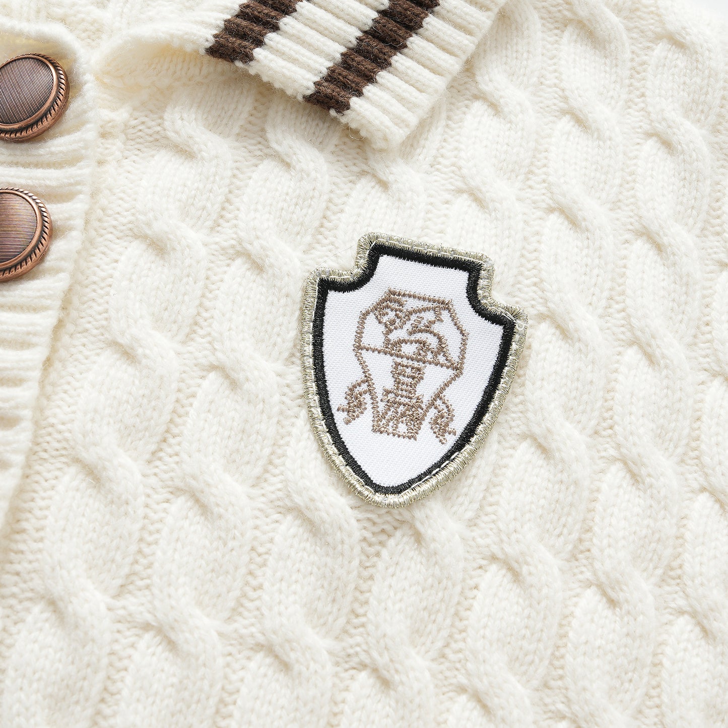 25ss Retro college style fashionable knitted polo collar shirt