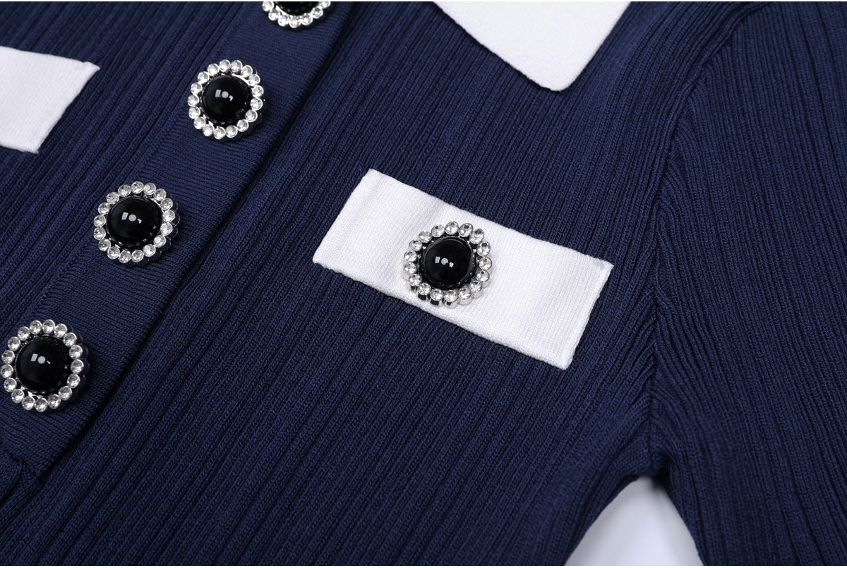 25ss Summer short-sleeved ladylike knitted short skirt