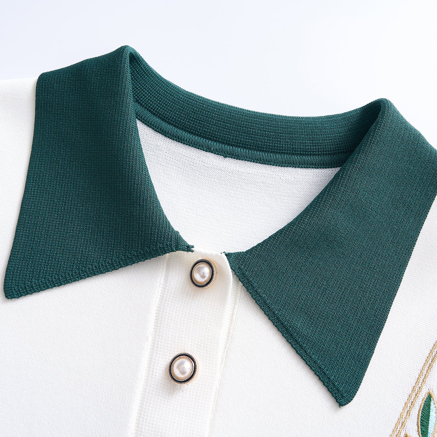 25ss polo collar embroidered body-hugging skirt