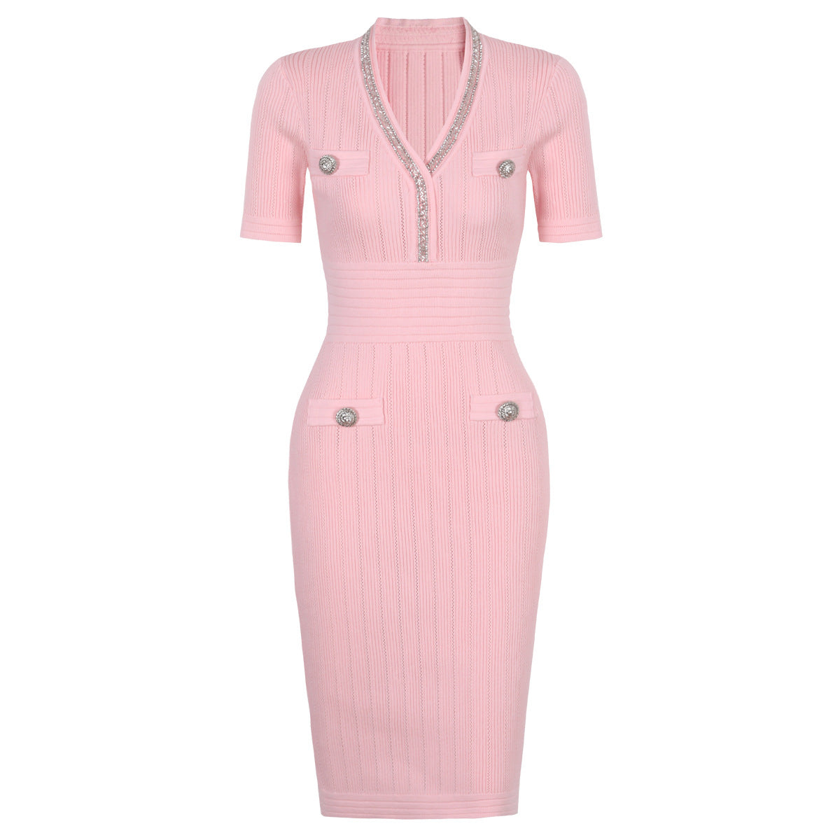 25ss A versatile and slimming beaded hip-hugging dress