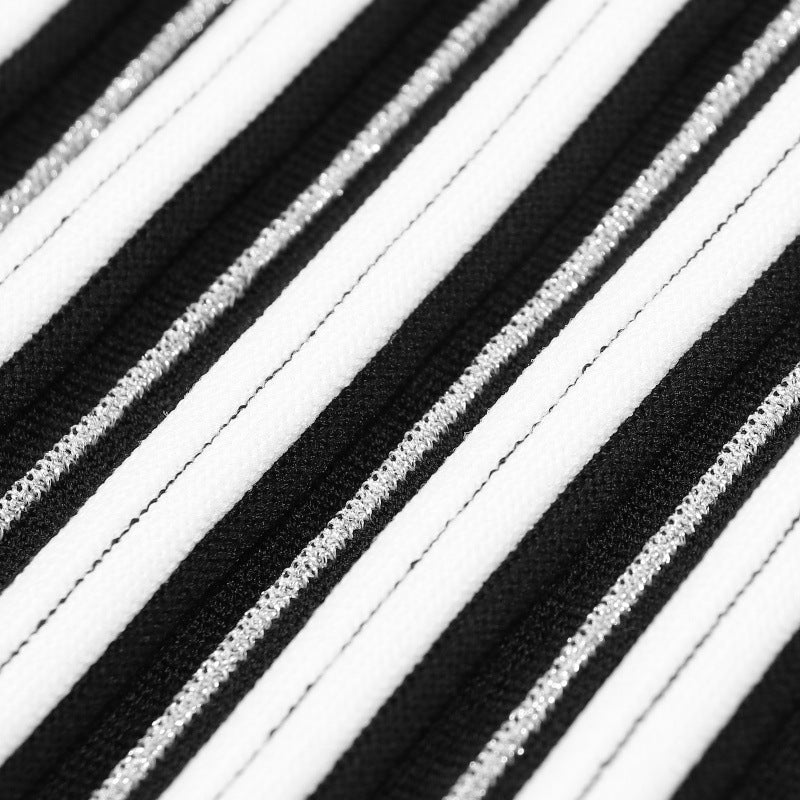 25ss Sleeveless A-line striped knitted dress for spring and summer