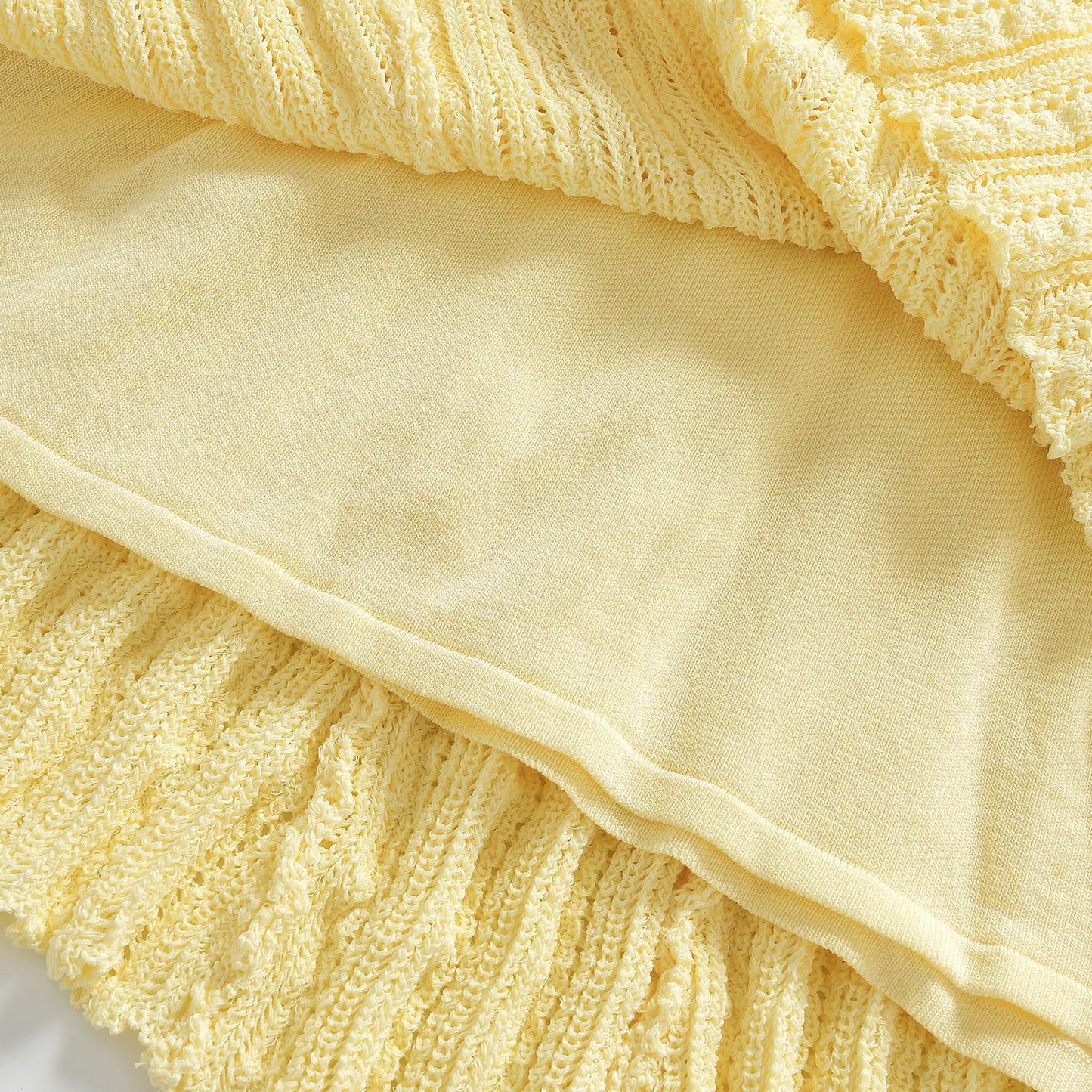 25ss Two cream-yellow fake knitted fishtail skirts for early autumn