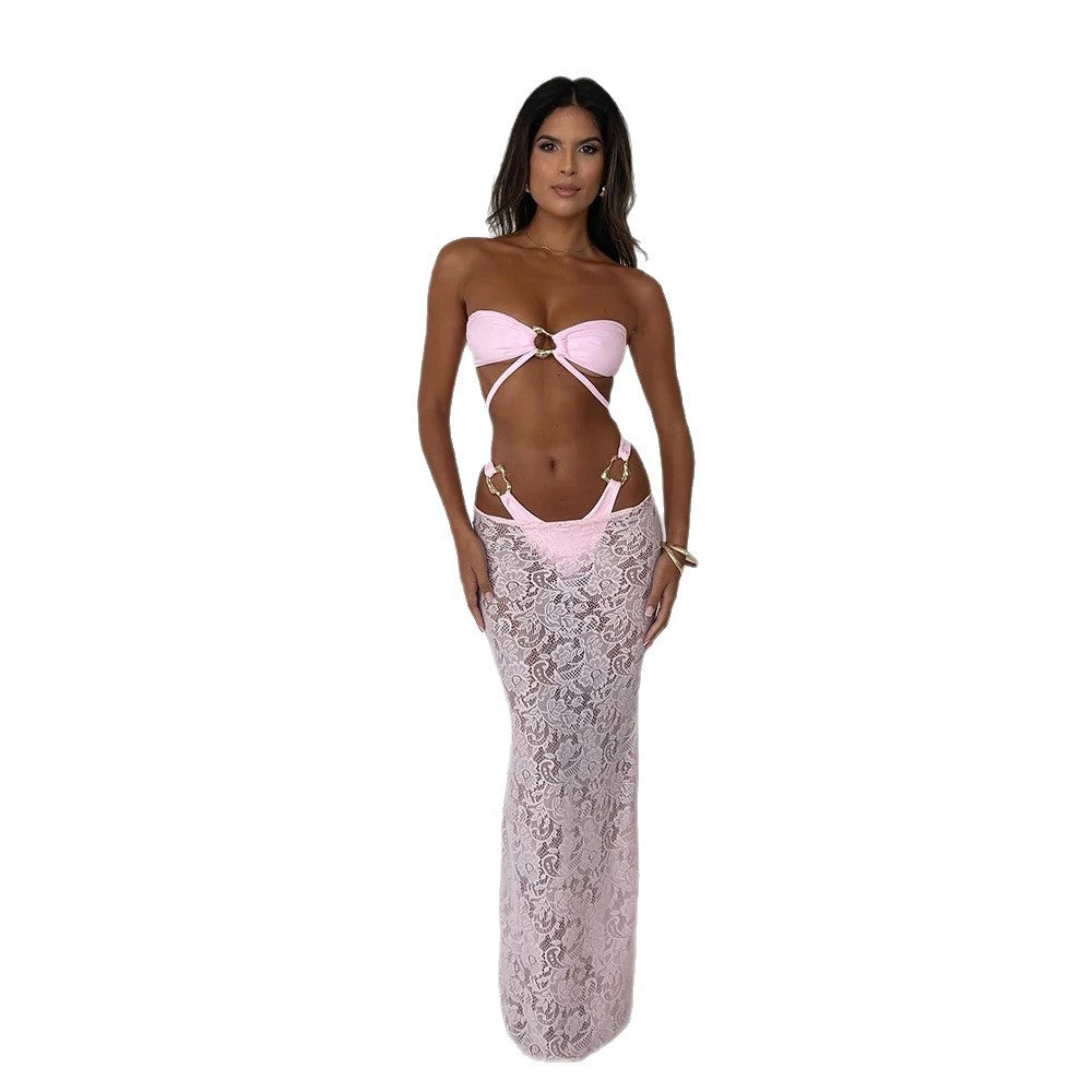 25ss European and American sexy bikini three-piece set