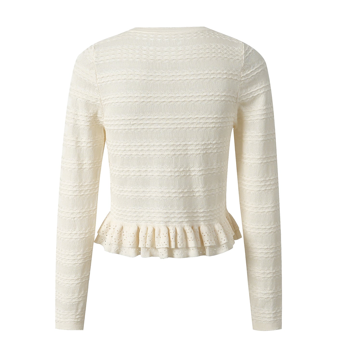 25ss Early autumn ruffled hem knitted cardigan