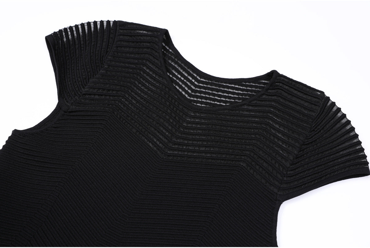 25ss A slimming knitted dress for European and American socialites