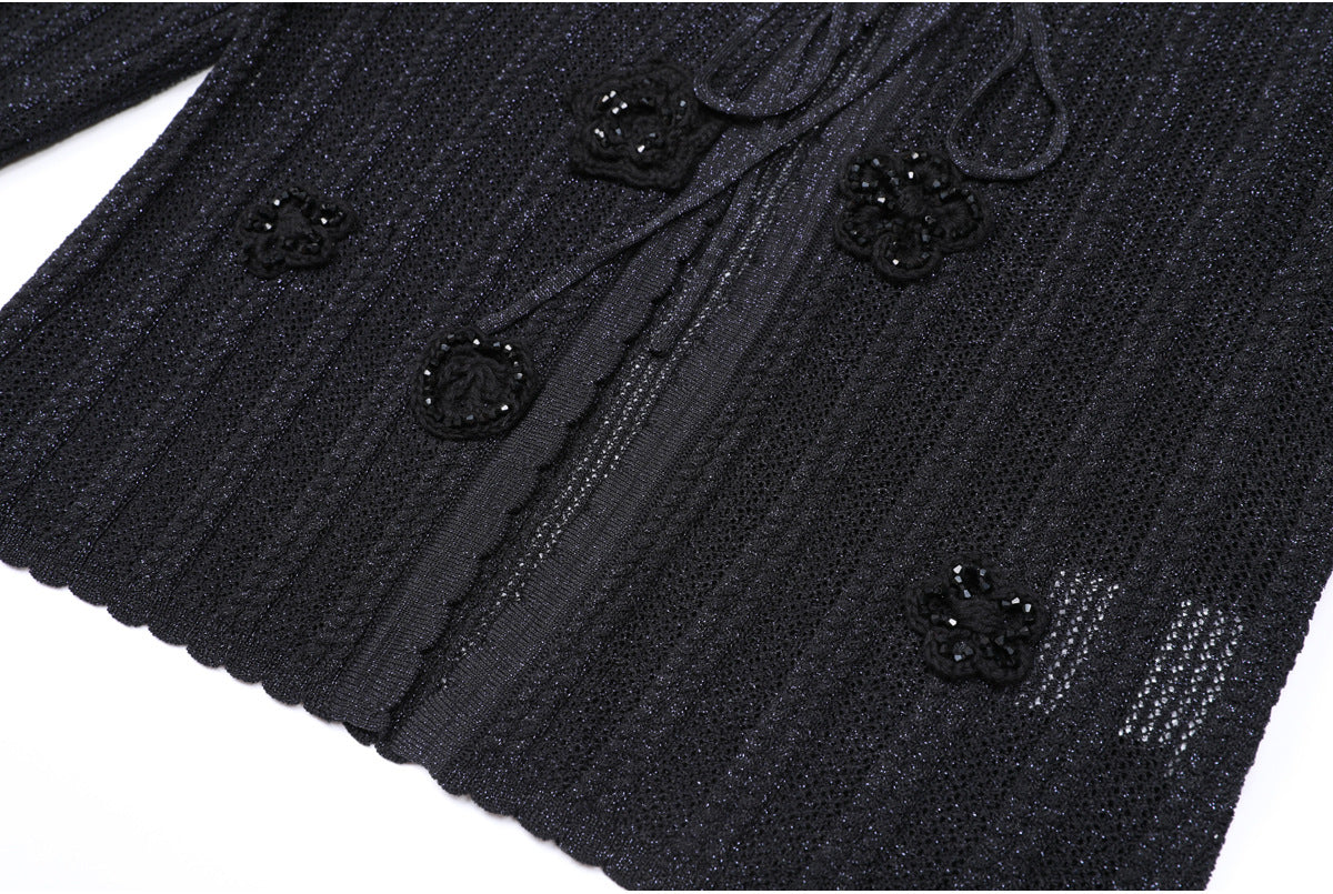 25ss Spring and Autumn Fashion knitted halter dress set