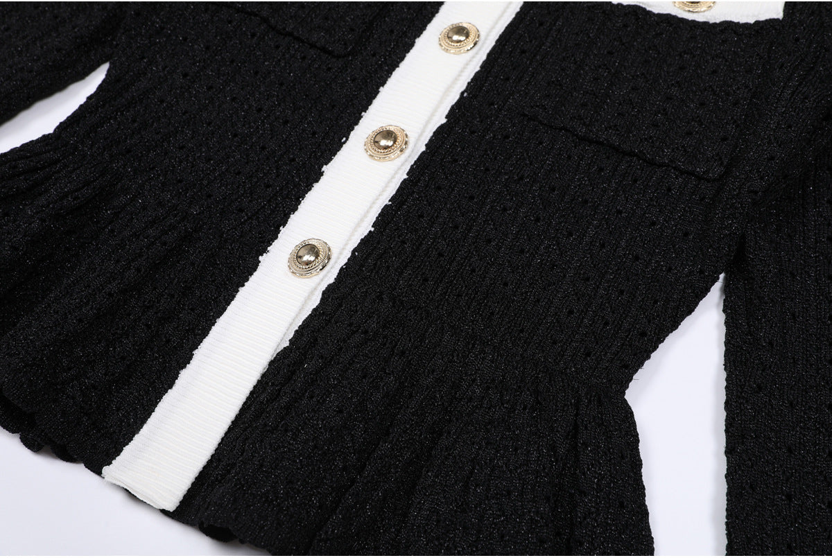 25ss Spring and Autumn knitted cardigan skirt set