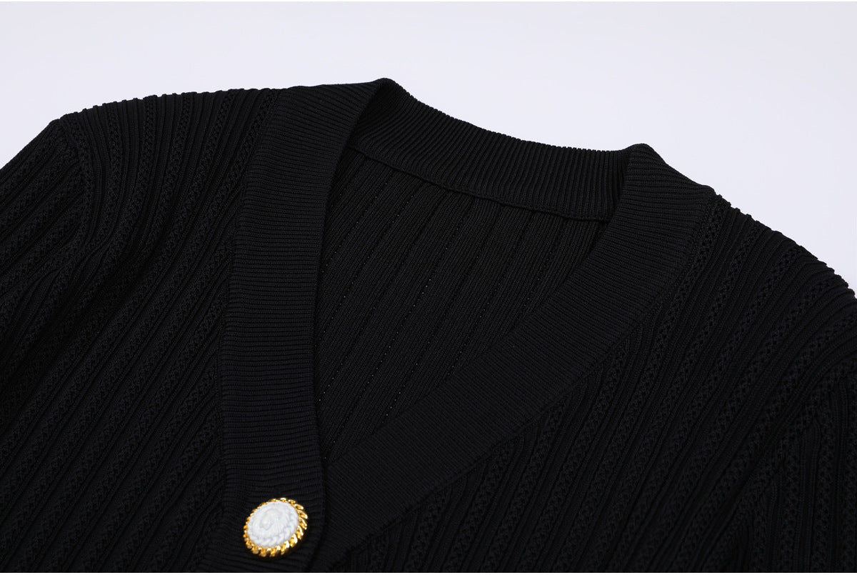 25ss European and American spring and autumn knitted sweater coat