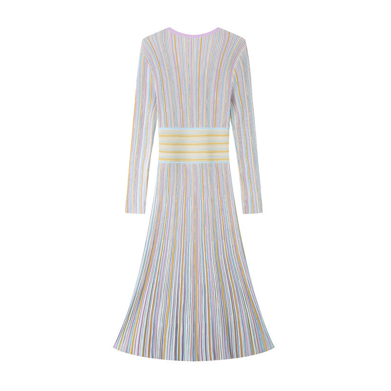 25ss Spring and Autumn long-sleeved cinched waist dress