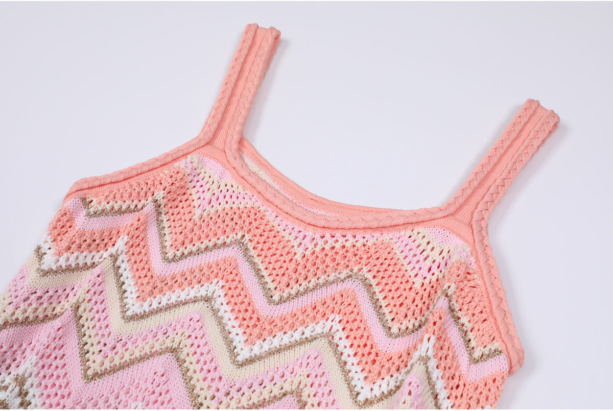 25SS A slimming halter embroidered dress for a socialite