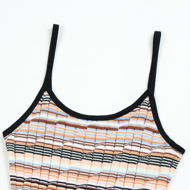 25ss Spring and summer sleeveless knitted casual suit
