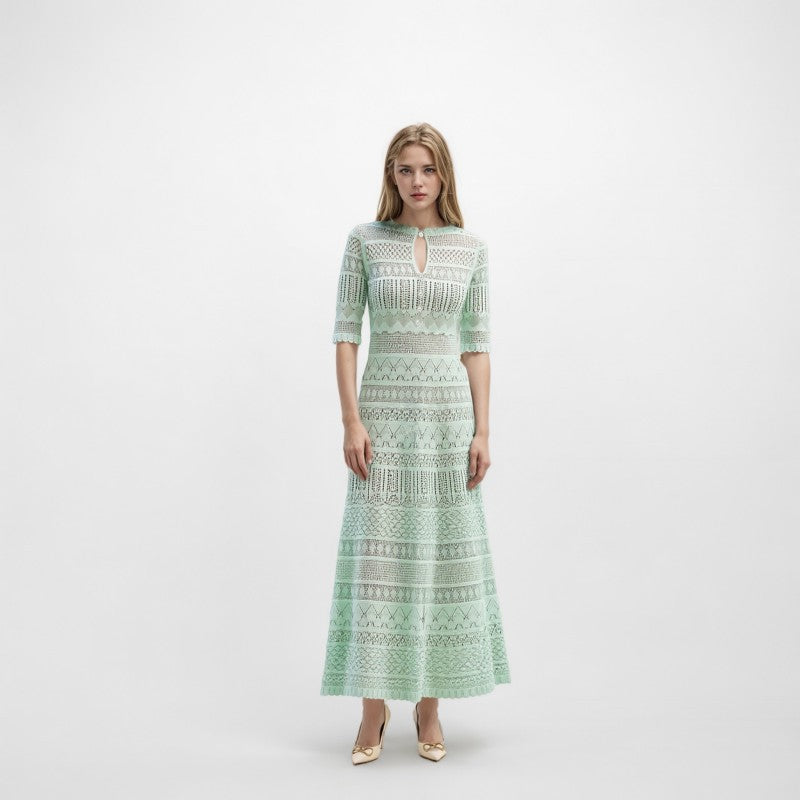 25ss Mid-length knitted dress for spring and summer