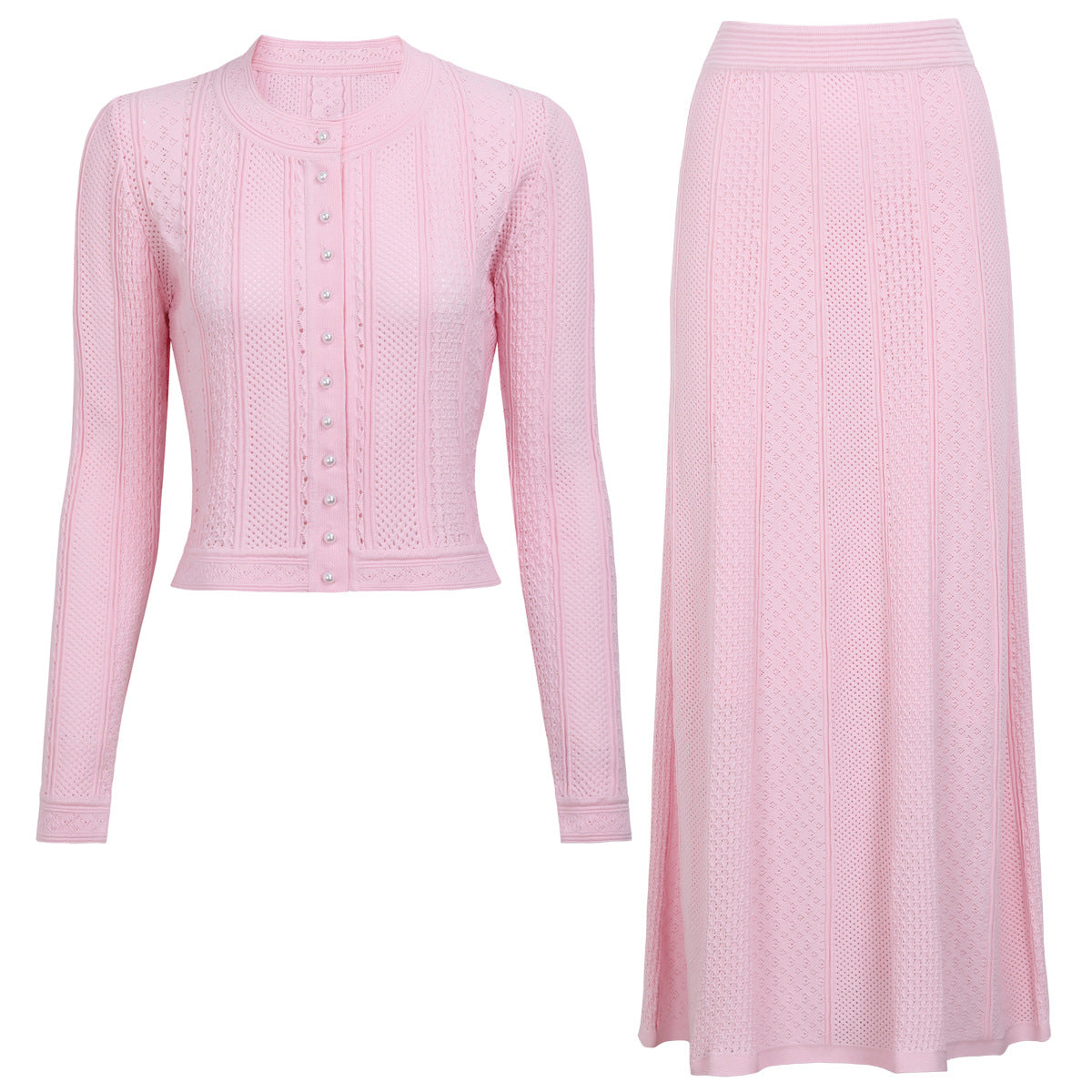 25ss Spring and Autumn knitted lady cardigan suit dress