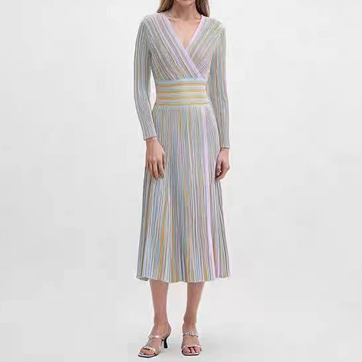 25ss Autumn European and American slimming knitted dress