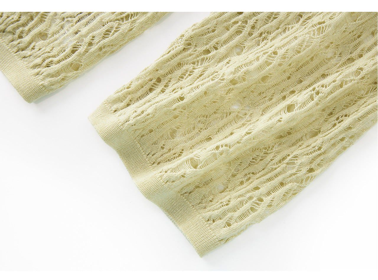 25ss Three-dimensional hollowed-out wool knitted sweater