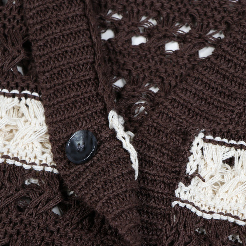 25ss Old Qian style's high-end autumn and winter knitted cardigan