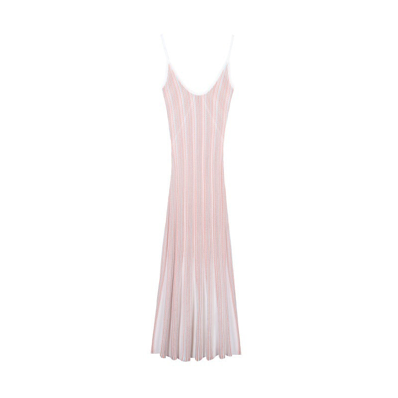 25ss Spring and summer sleeveless Tencel A-line knitted dress