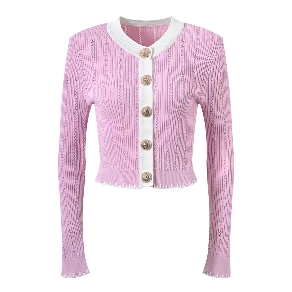 A high-quality knitted cardigan jacket