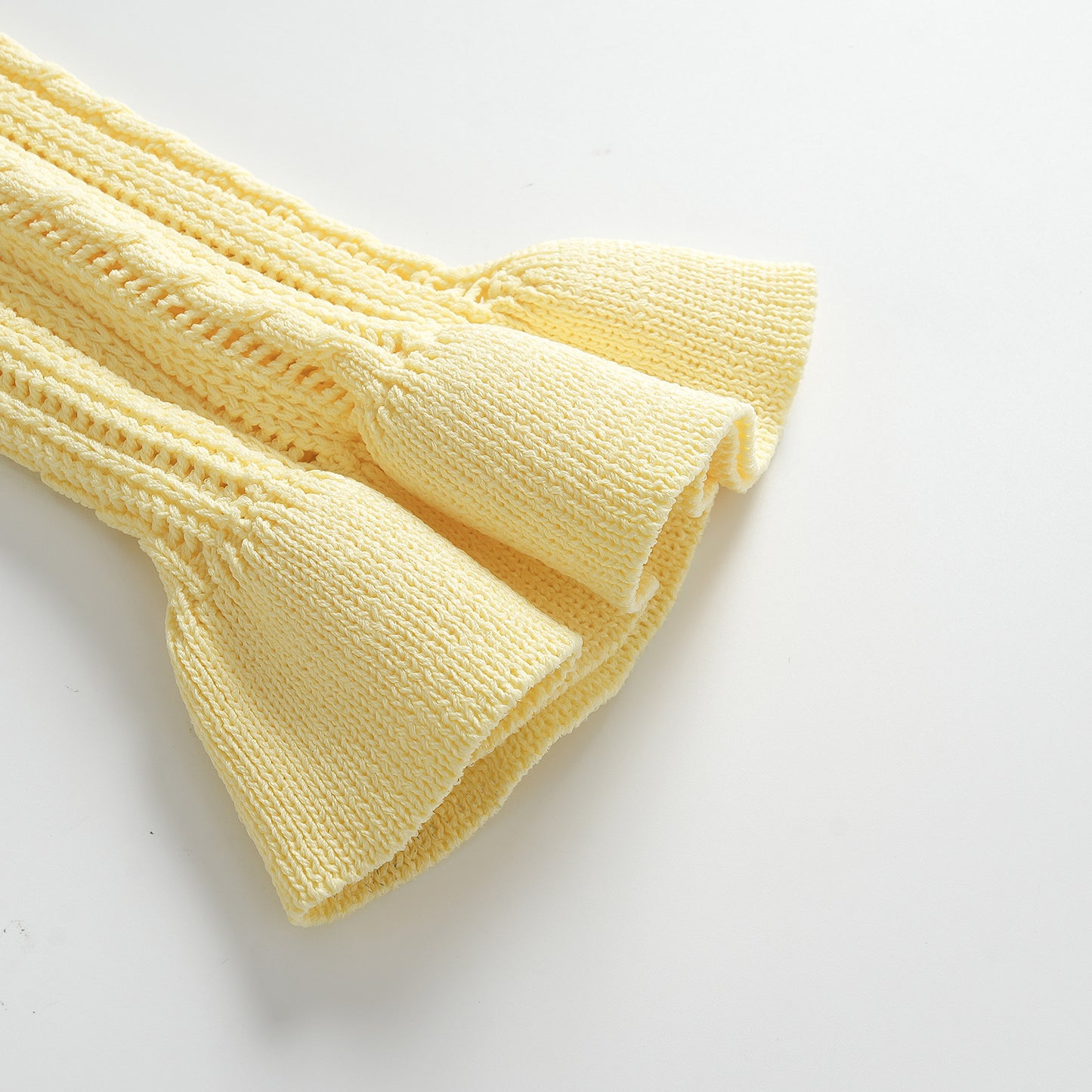 25ss Two cream-yellow fake knitted fishtail skirts for early autumn