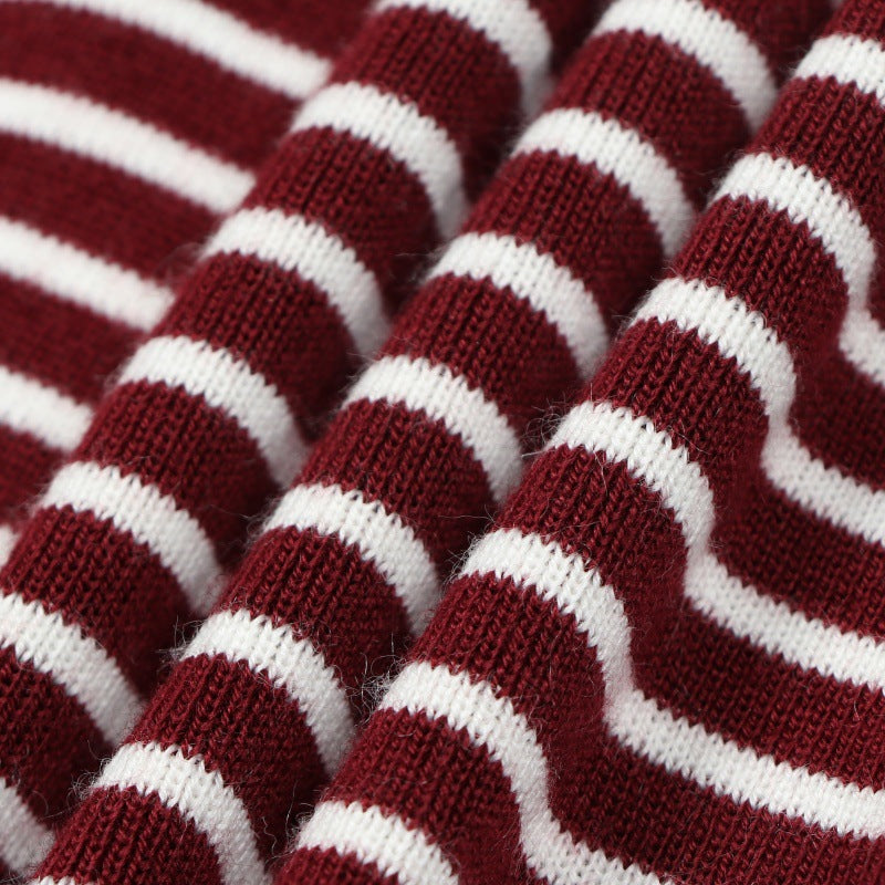 25ss Elegant striped wool knitted sweater for autumn and winter