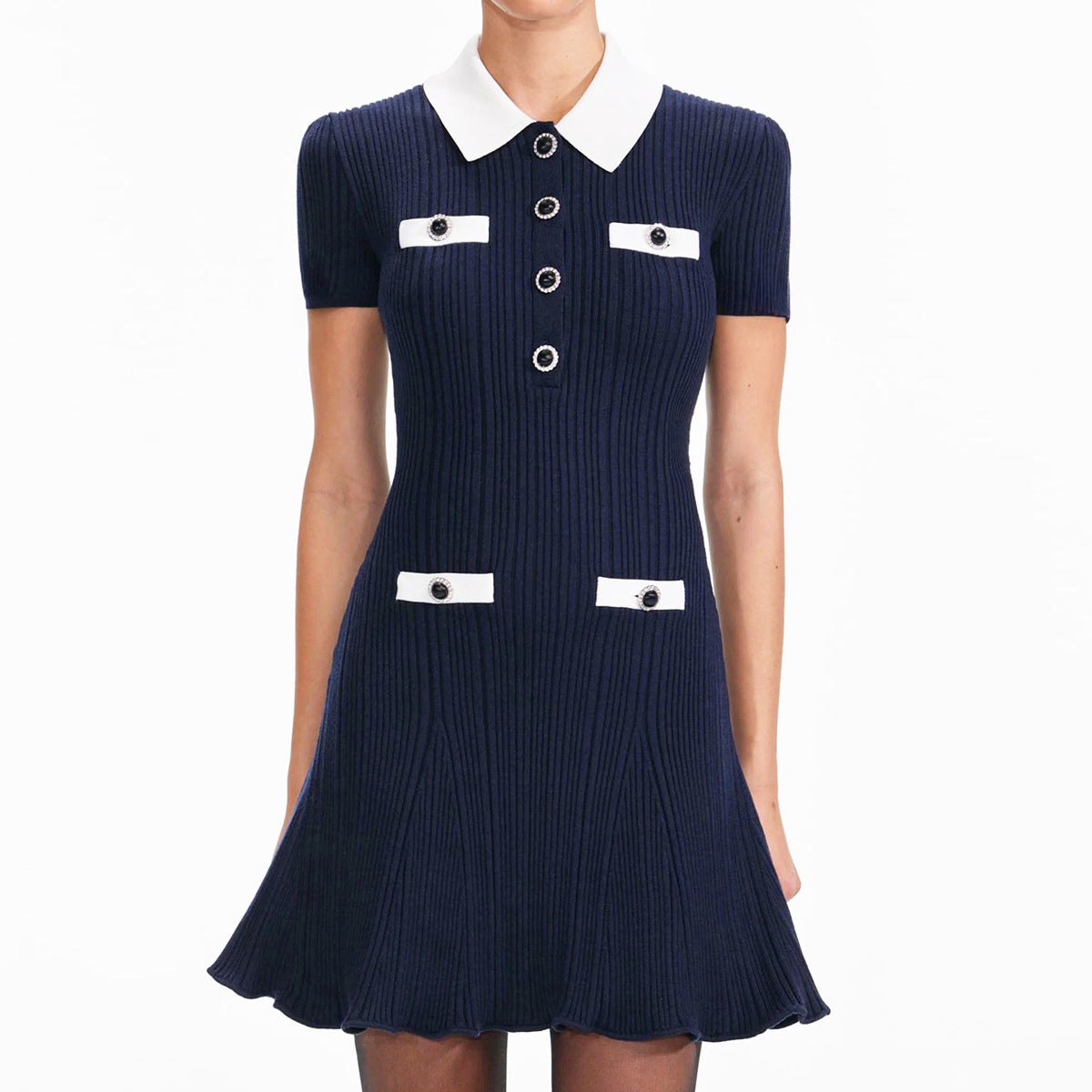 25ss Summer short-sleeved ladylike knitted short skirt