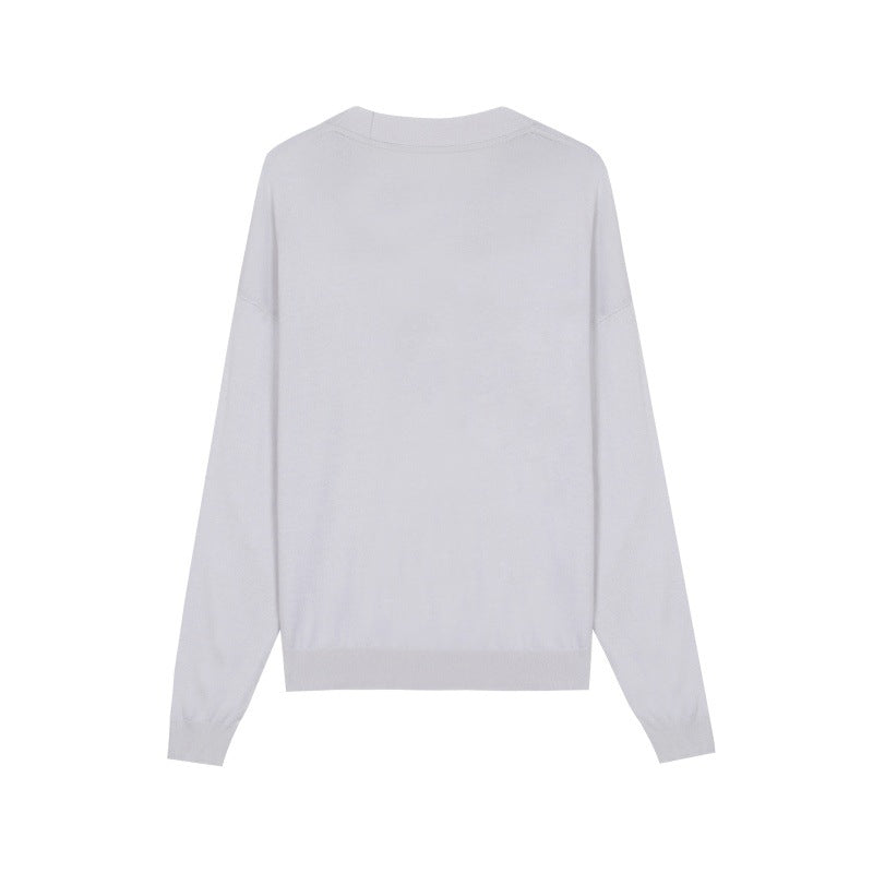 25ss Elegant Tencel wool knitted cardigan for autumn and winter