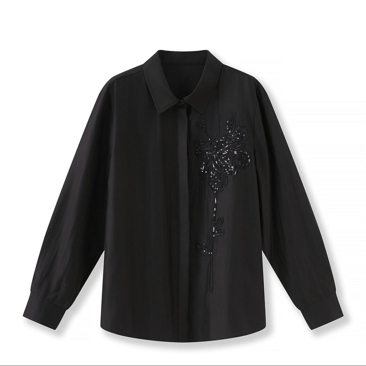 25ss French three-dimensional embroidery long-sleeved shirt